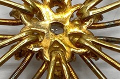 Vintage 925 Sterling Silver Gold Vermeil CZ Starburst Brooch Heart Pendant Set