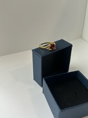 Vintage Red Cubic Zirconia Ring Gold Plated Womens Size 9