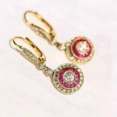 Art Deco Vintage Lab Created Diamond Wedding Drop-Dangle 14K Gold FN Earrings