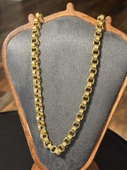 Vintage Monet Triple Barrel Link Ribbed Chain Modified Rolo Chain