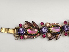 Vintage Juliana D&E Purple Watermelon Heliotrope 5 Link Bracelet Verified