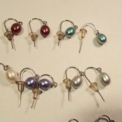 Vtg Earrings Lot 12 Pairs Glass Egg Water Drop Dangle Valley Girl Mall Rat Retro
