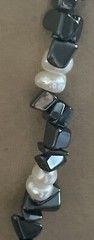 JTV Designer Hematite White Pearl Beaded 26” Necklace