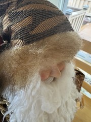 Old World Vintage Santa-Tapestry Gold Faux Fur-Stand Alone-18” Tall-Regal