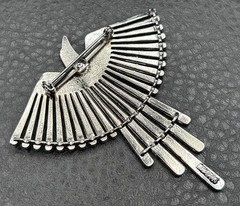 VTG Large JJ Phoenix Brooch Thunderbird Southwest Style Silver Tone Modernist