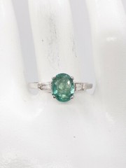 Vintage 1950s $5000 2.30ct Colombian Emerald Diamond Platinum Wedding Ring