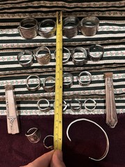 Spoon Ring Lot Of 22 Pieces- Silver Plate& Stainless Steel- Antique & Vintage