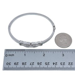 Vintage Sterling Silver 925 Diamond 0.24tcw Infinity Knot Bangle Bracelet 7″