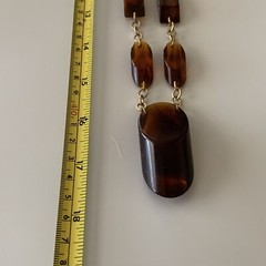 Vintage Lucite beaded 3D Pendant Necklace 36″ Long MCM