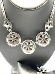 Selro Selini Necklace & Bracelet Set Unsigned Silver Tone Confetti Vintage