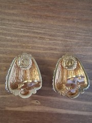 St. John Glamorous Vintage Goldtone & Rhinestone Clip Earrings
