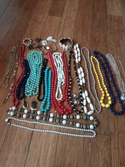 Large Lot of Vintage Costume Jewelry from an Estate, Necklaces, Watches, More