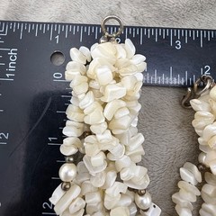 Vintage Mother of Pearl Beaded Shell Necklace 23”