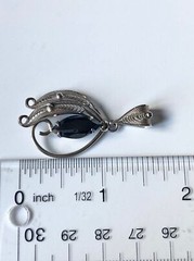 Vintage Sorrento sterling silver filigree hematite Pendant