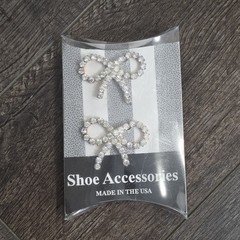 Vintage Pair Victorian Rhinestones Bow & Ribbon Style Women’s Shoe Clips