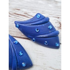 Vintage Jeff Lieb Clip On Earrings Blue – Paint Damage