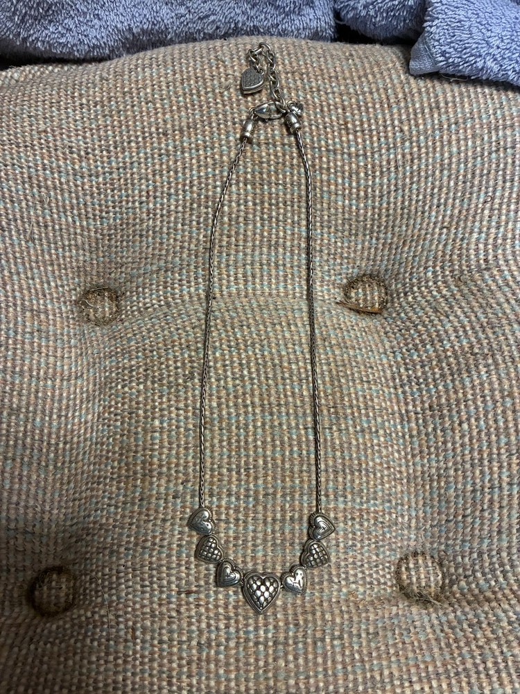 Vintage Neckless 16″ With Silver Hearts