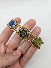 Juliana D&E Celebrity Moroccan Matrix Multi Cabochon Gold Tone Bracelet AS IS