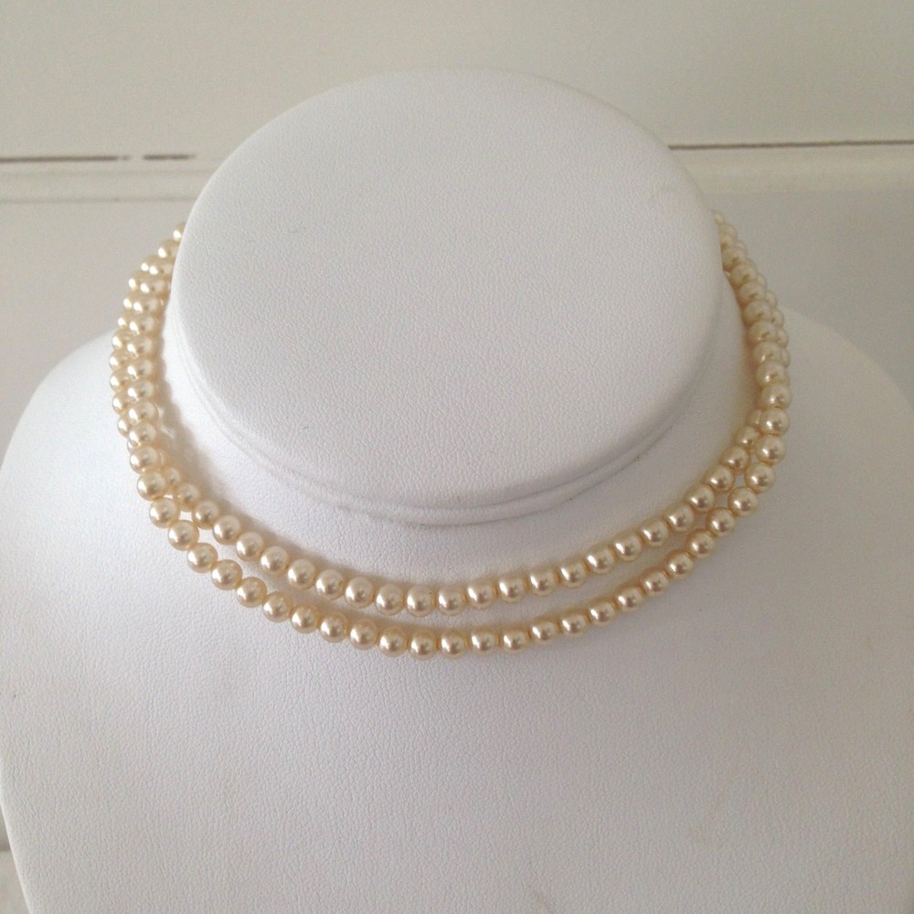 Vtg Richelieu Champagne Colored Double Strand Faux Pear Choker – 12.5 in Youth