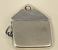 Vintage Sterling Silver Envelope Locket Pendant 1 1/4″ x 7/8″ Chatelaine 6g🌺🌺