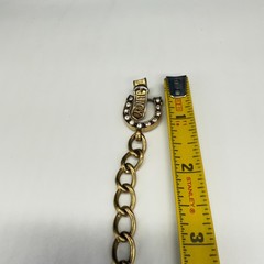 Vintage Juicy Couture Bracelet Gold Tone Link Rhinestone Heart Size 7 READ