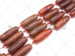 Natural Orange Red Agate Barrel Spacer Beads, Dark Red Agate Spacer Beads, Tibet
