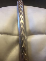 Diamond Cut Marathon Sterling Silver 7 1/4″ Hinged Bangle Bracelet 4mm Wide