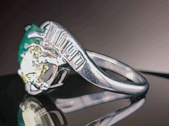 2.28ct. Platinum Vintage Art Deco Natural Emerald Diamond Toi Et Moi Ring GIA