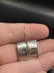 SILPADA Hammered 925 Sterling Silver Square EARRINGS LABRADORITE Stone Marked