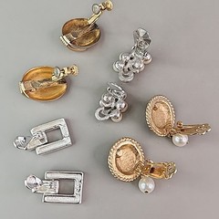 Vintage Clip On Earrings Lot of 4 Marvella Napier Sarah Coventry Faux Pearl