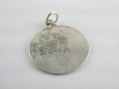 Mexican Sterling Silver Triple Mushroom Flower Pendant 925 3.1g 19mm Diameter