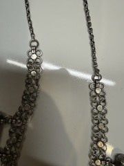 Antique silver alloy necklace, charms, 92gr. From Middle East. Mid-Century.