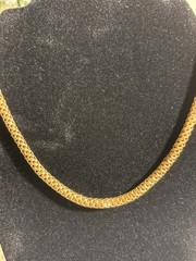 Coro Vintage Gold Tone Rolled Mesh 15 Inch Chain Retro Glamorous Look