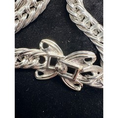 Monet Vintage Silver Tone Heavy Double Link Rope Chain Necklace Clasp 30 in 103g