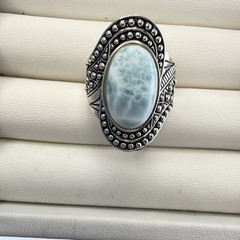 JTV Larimar Ring Sterling Silver Blue Caviar 925 Pectolite Size 10 BBJ Box