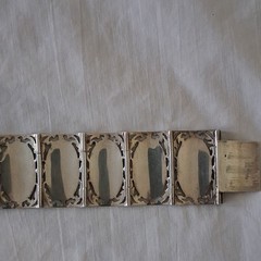 Sterling silver Niello Panel Bracelet Made In Siam