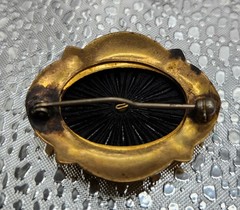 Victorian Revival, Vintage, Black Onyx (Or Black Glass) Brooch C Clasp