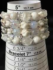 Vintage White Glass Beaded Necklace Bracelet Set Opalescent MCM Bridal