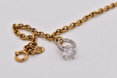 Juicy Couture Vintage Y2K Engagement Ring Charm Bracelet Gold Crystal BinBR