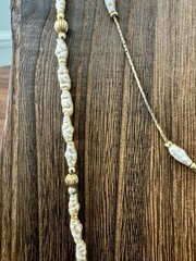 3 Vintage Lady Remington LR Faux Pearl Gold Tone Necklaces