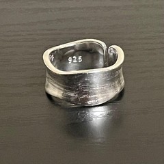 Men’s Silver Ring Matte Engraved Vintage, Adjustable, No Brand
