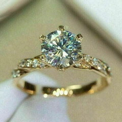 2.5Ct Round Cut Lab Created Diamond Women’s Wedding 14K Yellow Gold Finish Ring