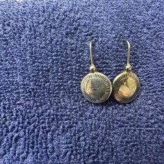 Vintage Silver Toned Round Earrings For Pierced Ears