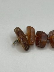 Vintage Baltic Amber Graduated Nugget Necklace Cognac Endless Strand 28 in FLAW
