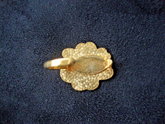 Vtg Samuel Huang Cloisonne Cherry Blossom Black Red Enamel Gold Tone Scarf Clip