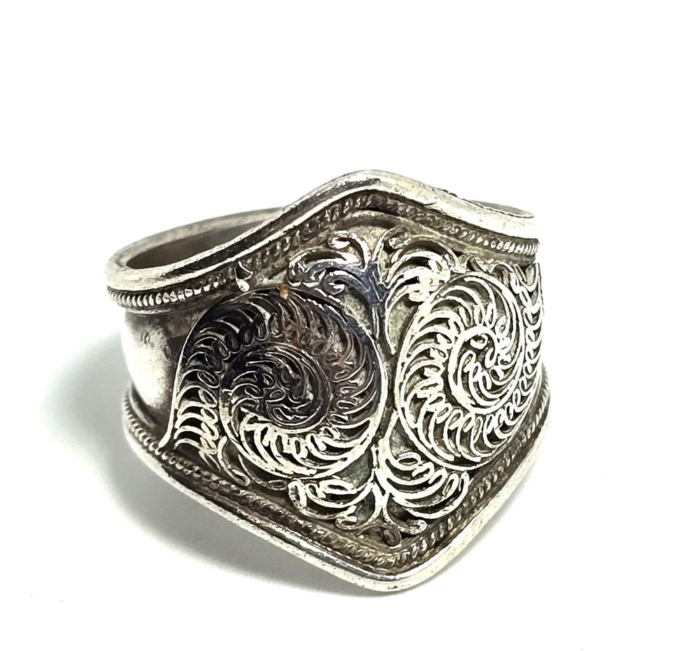 Nepalese Nepal Detailed traditional tribal sterling silver vintage ring size 6.5