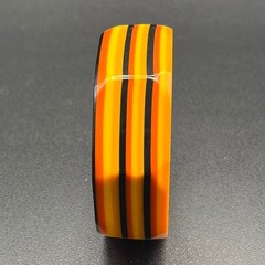 Vintage Laminated Lucite Octagonal Bangle Bracelet Orange Yellow Black Wide