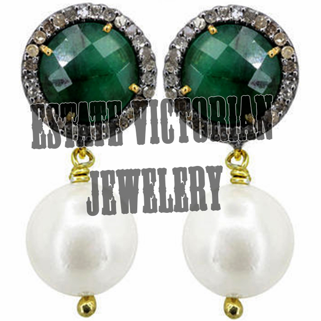 Stunning 0.66ct Rose Cut Diamond Gemstone Studded Silver Vintage Earring Jewelry