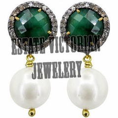 Stunning 0.66ct Rose Cut Diamond Gemstone Studded Silver Vintage Earring Jewelry