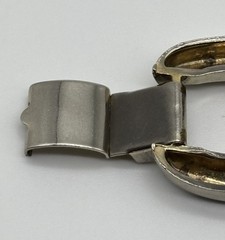 Vintage Modernist-Style Chunky Bracelet Silver-Tone Oval Prong-Set Purple Stones